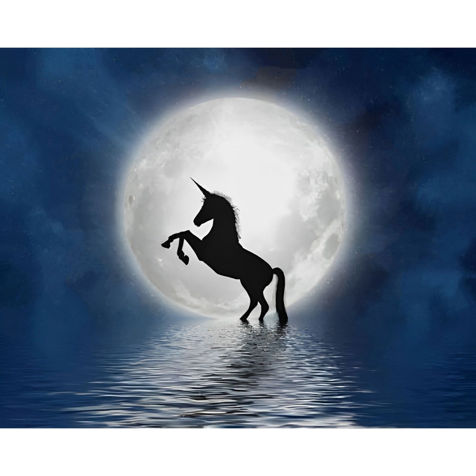 Unicorn Against the Moon | Diamond Painting Design - Full Drill Diamond Art with 5d Square or Round Diamonds - AB Drills Available