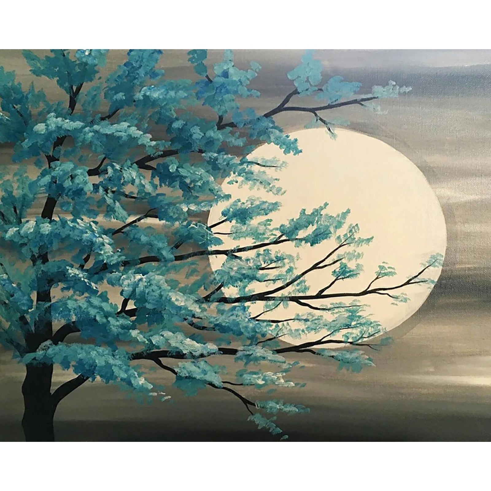 Moon Tree Landscape | Diamond Painting Design - Full Drill Diamond Art with 5d Square or Round Diamonds - AB Drills Available