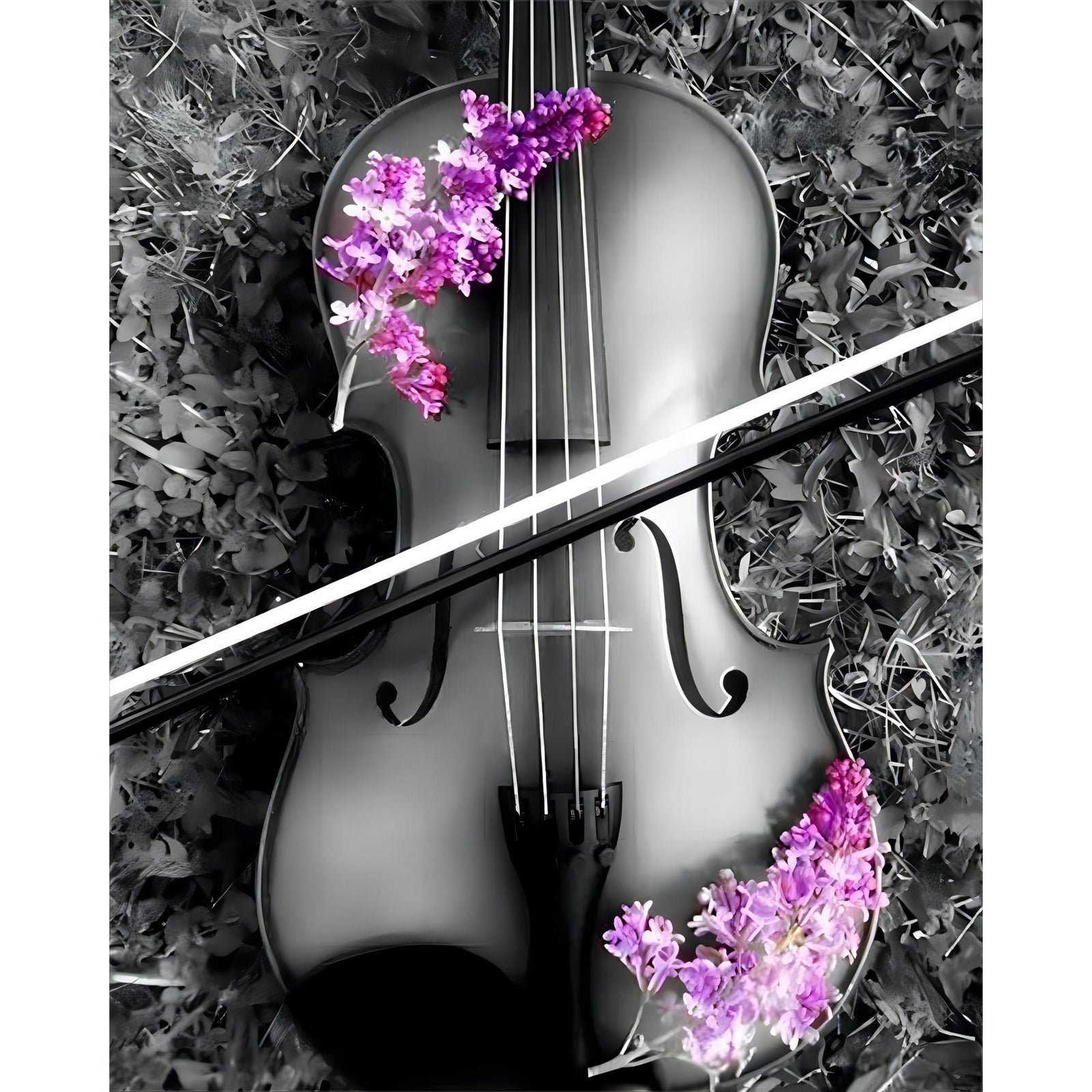 Violet Violin | Diamond Painting Design - Full Drill Diamond Art with 5d Square or Round Diamonds - AB Drills Available