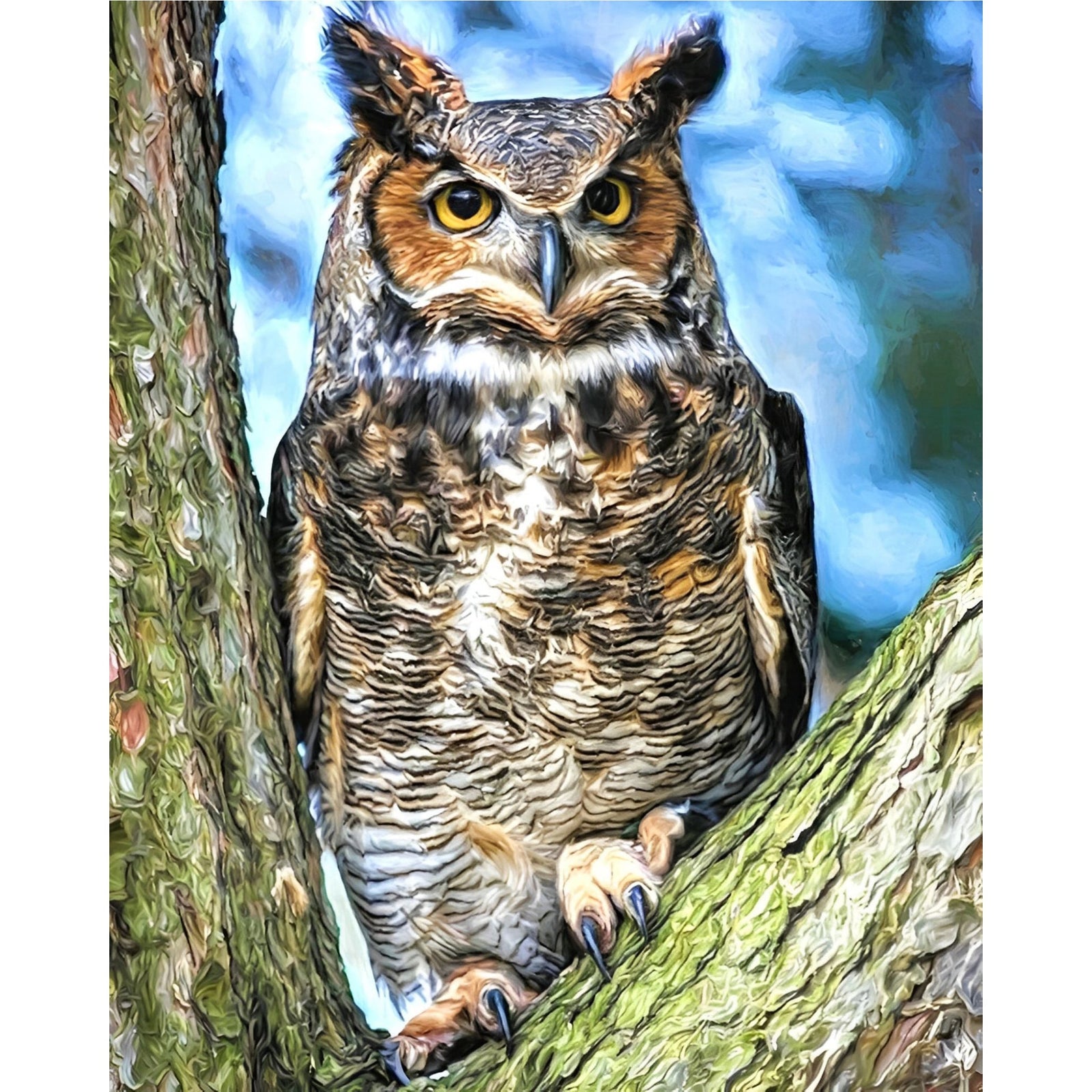 Forest Owl | Diamond Painting Design - Full Drill Diamond Art with 5d Square or Round Diamonds - AB Drills Available