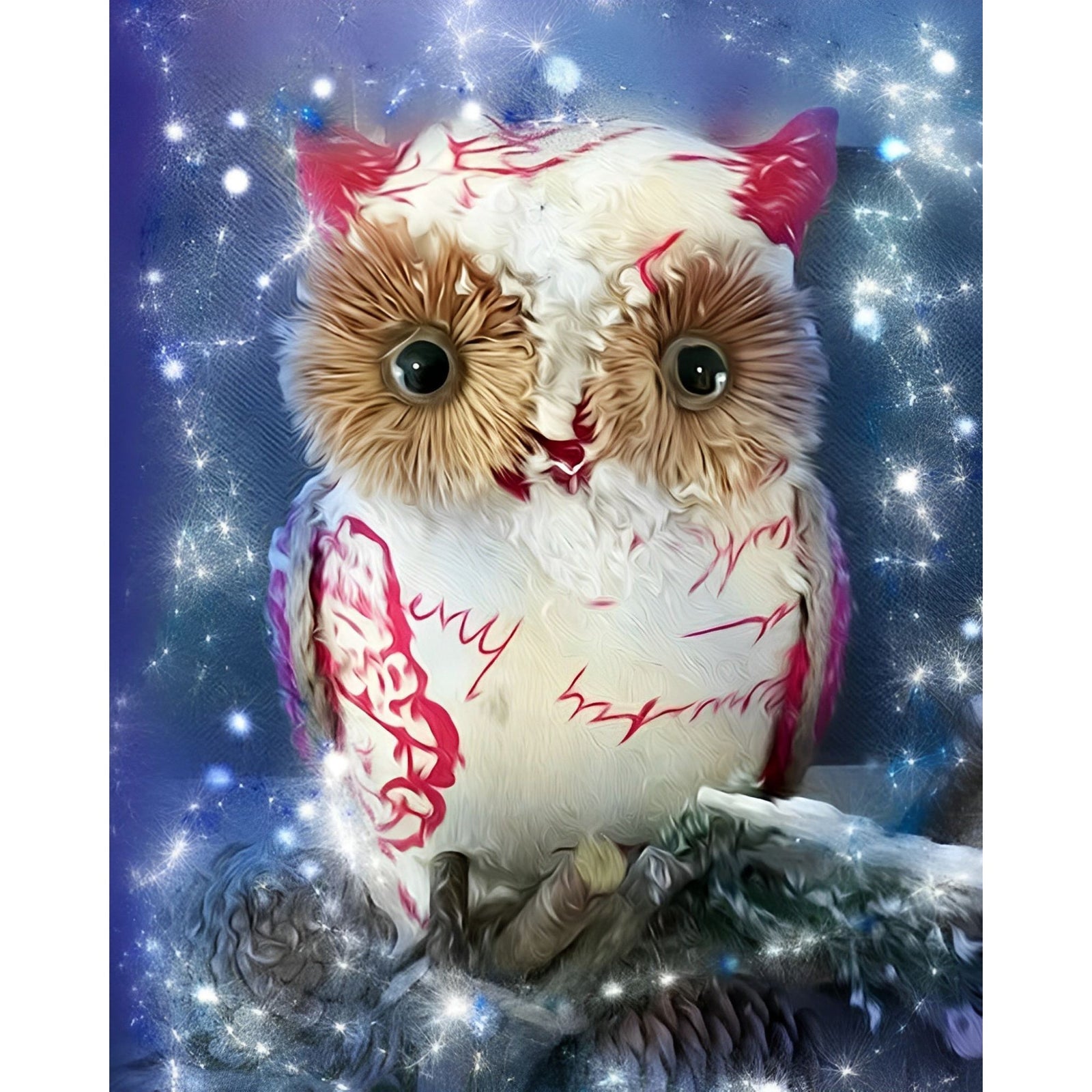 Sparkle Owl | Diamond Painting Design - Full Drill Diamond Art with 5d Square or Round Diamonds - AB Drills Available