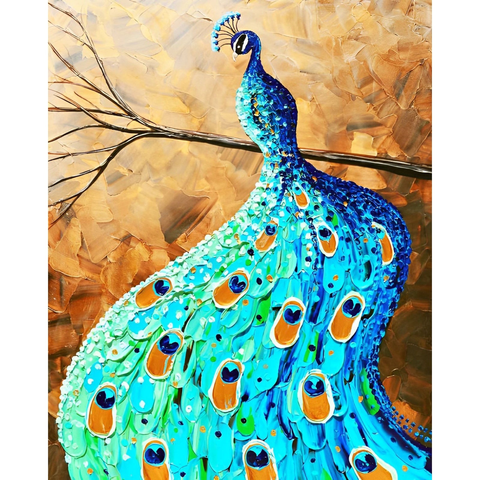 Proud and Graceful Peacock | Diamond Painting Design - Full Drill Diamond Art with 5d Square or Round Diamonds - AB Drills Available