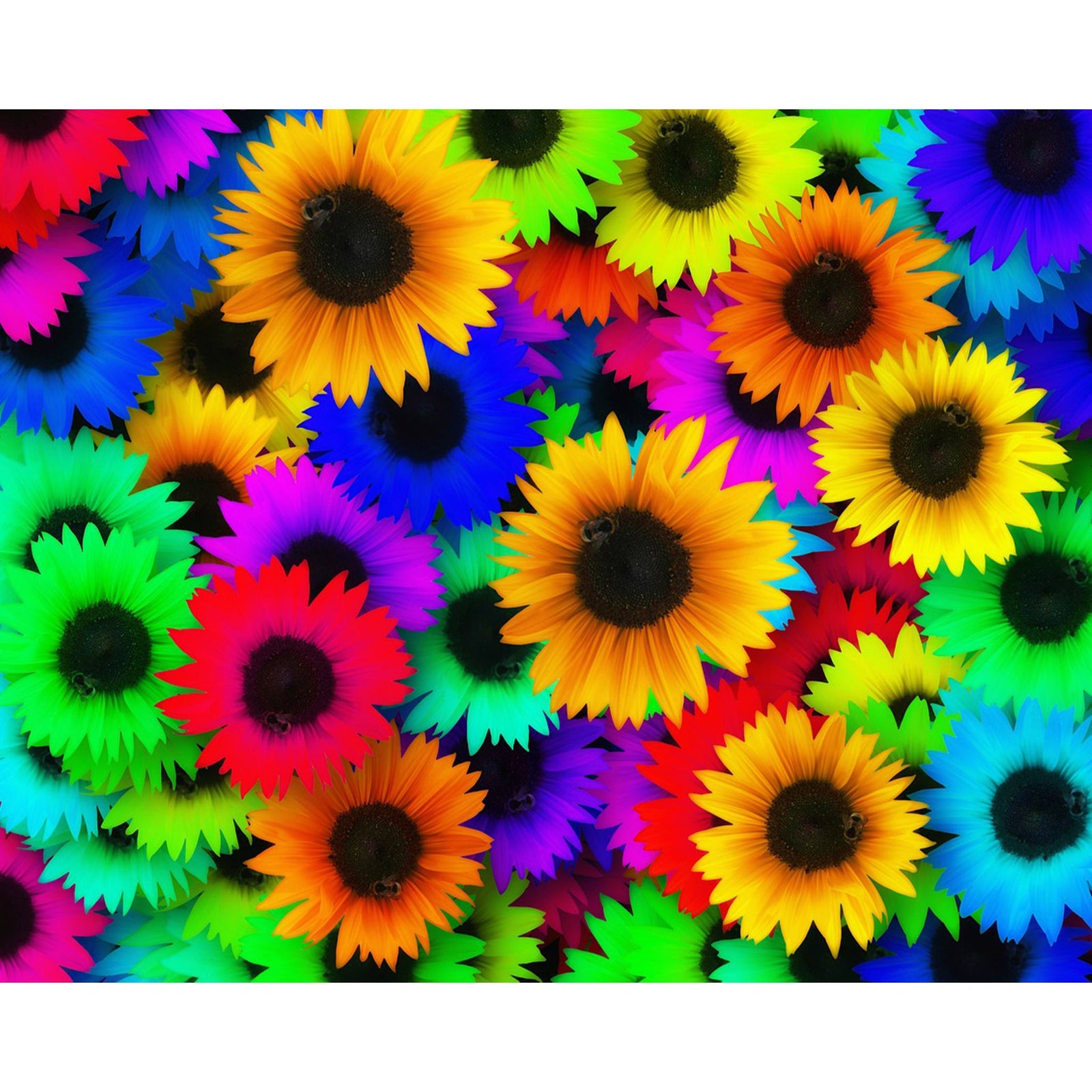 Rainbow Sea of Sunflowers | Diamond Painting Design - Full Drill Diamond Art with 5d Square or Round Diamonds - AB Drills Available