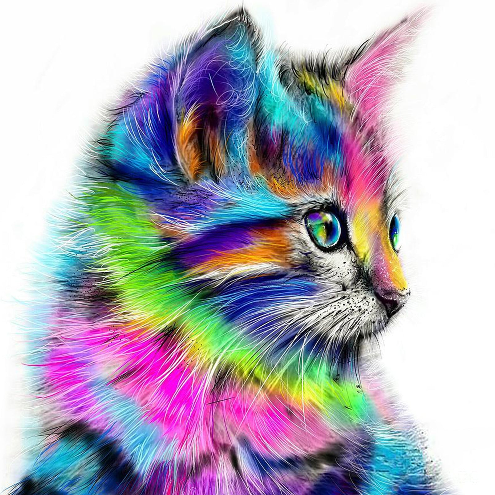 Jumbo Kaleidoscope Kitty | Diamond Painting Design - Full Drill Diamond Art with 5d Square or Round Diamonds - AB Drills Available