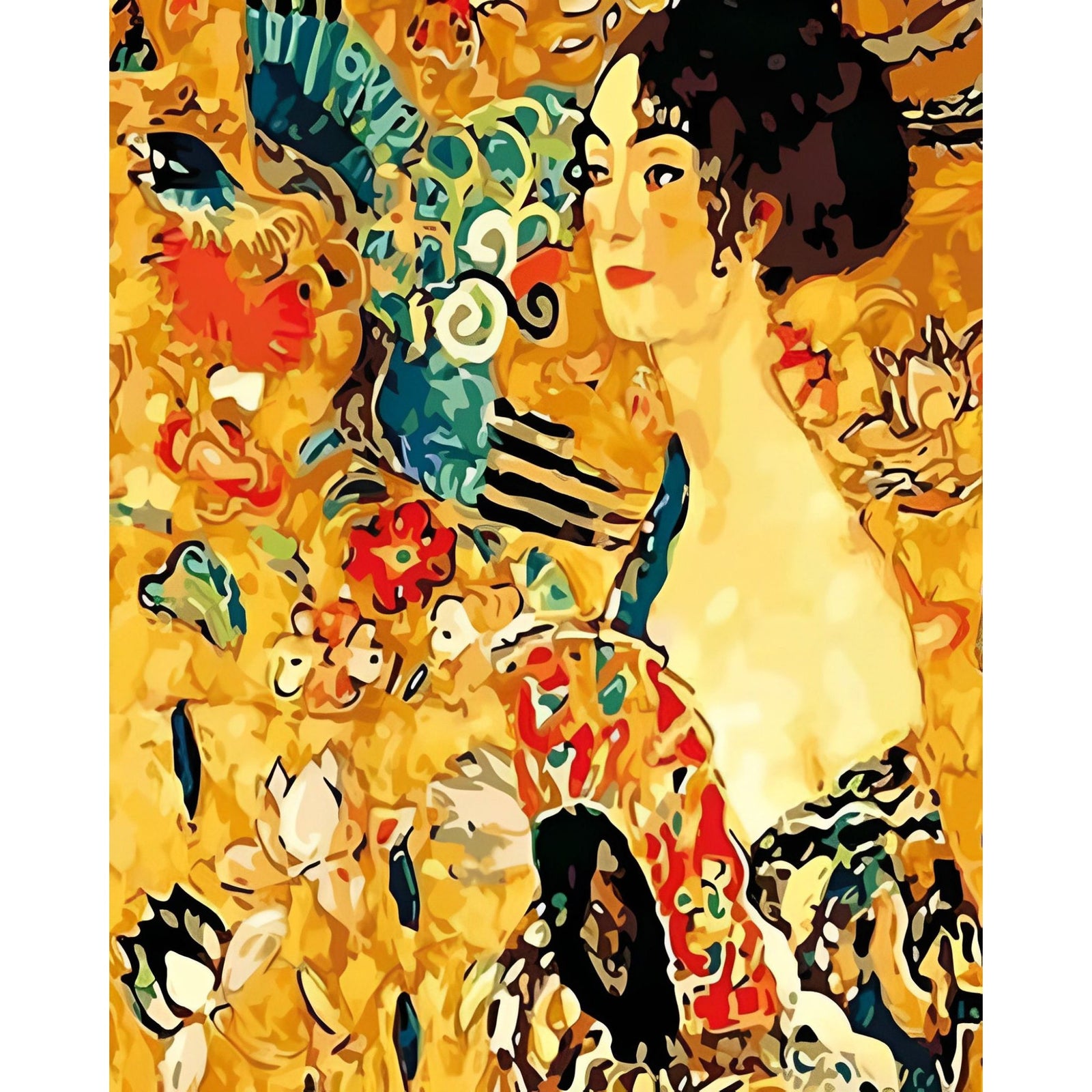 Lady with Fan - Gustav Klimt | Diamond Painting Design - Full Drill Diamond Art with 5d Square or Round Diamonds - AB Drills Available