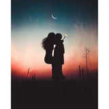 Crescent Moon Kiss | Diamond Painting Design - Full Drill Diamond Art with 5d Square or Round Diamonds - AB Drills Available