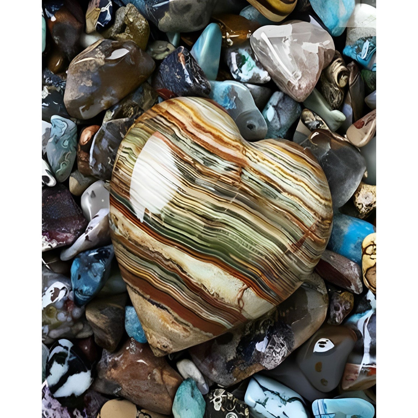 My Heart on the Beach | Diamond Painting Design - Full Drill Diamond Art with 5d Square or Round Diamonds - AB Drills Available