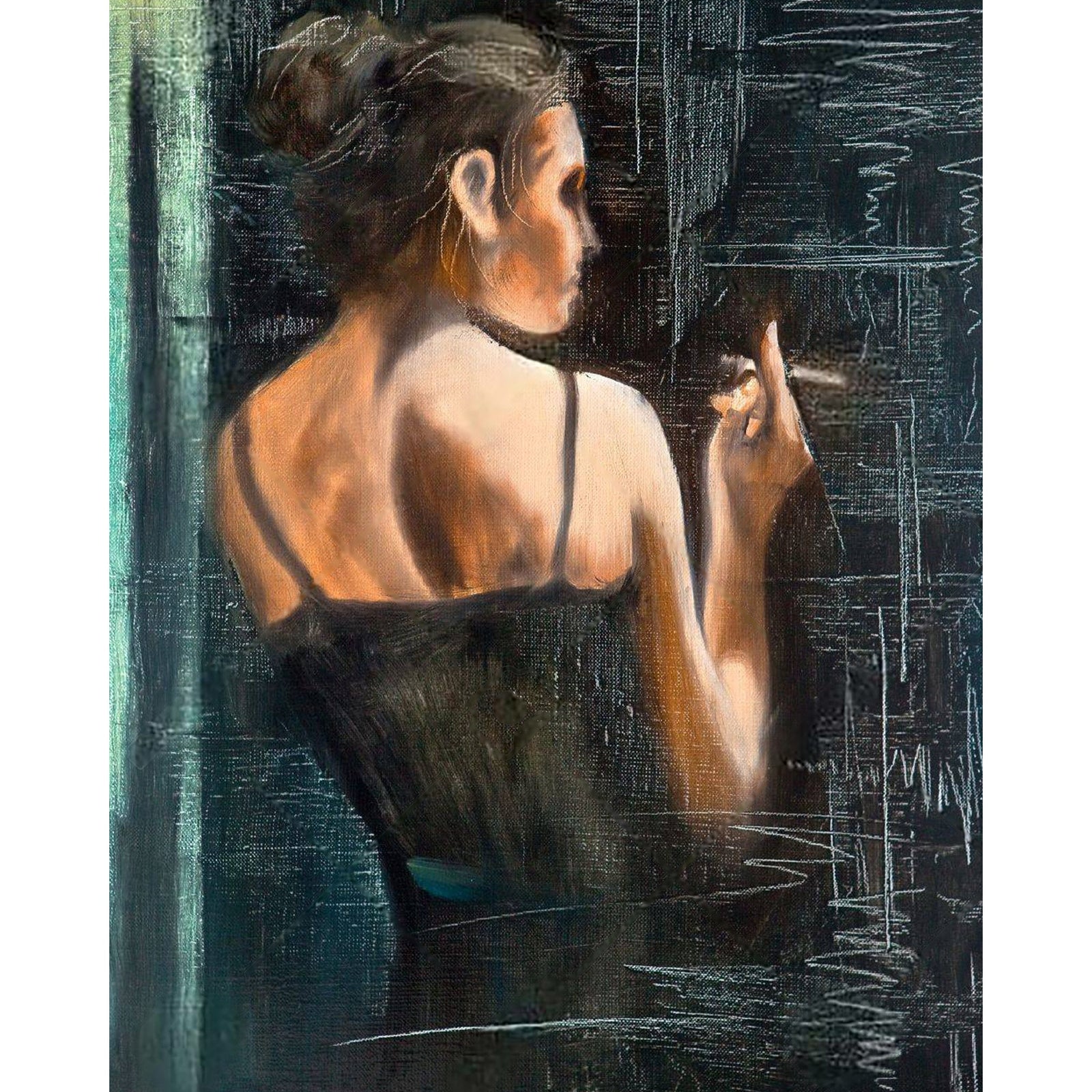 Smoking Woman | Diamond Painting Design - Full Drill Diamond Art with 5d Square or Round Diamonds - AB Drills Available