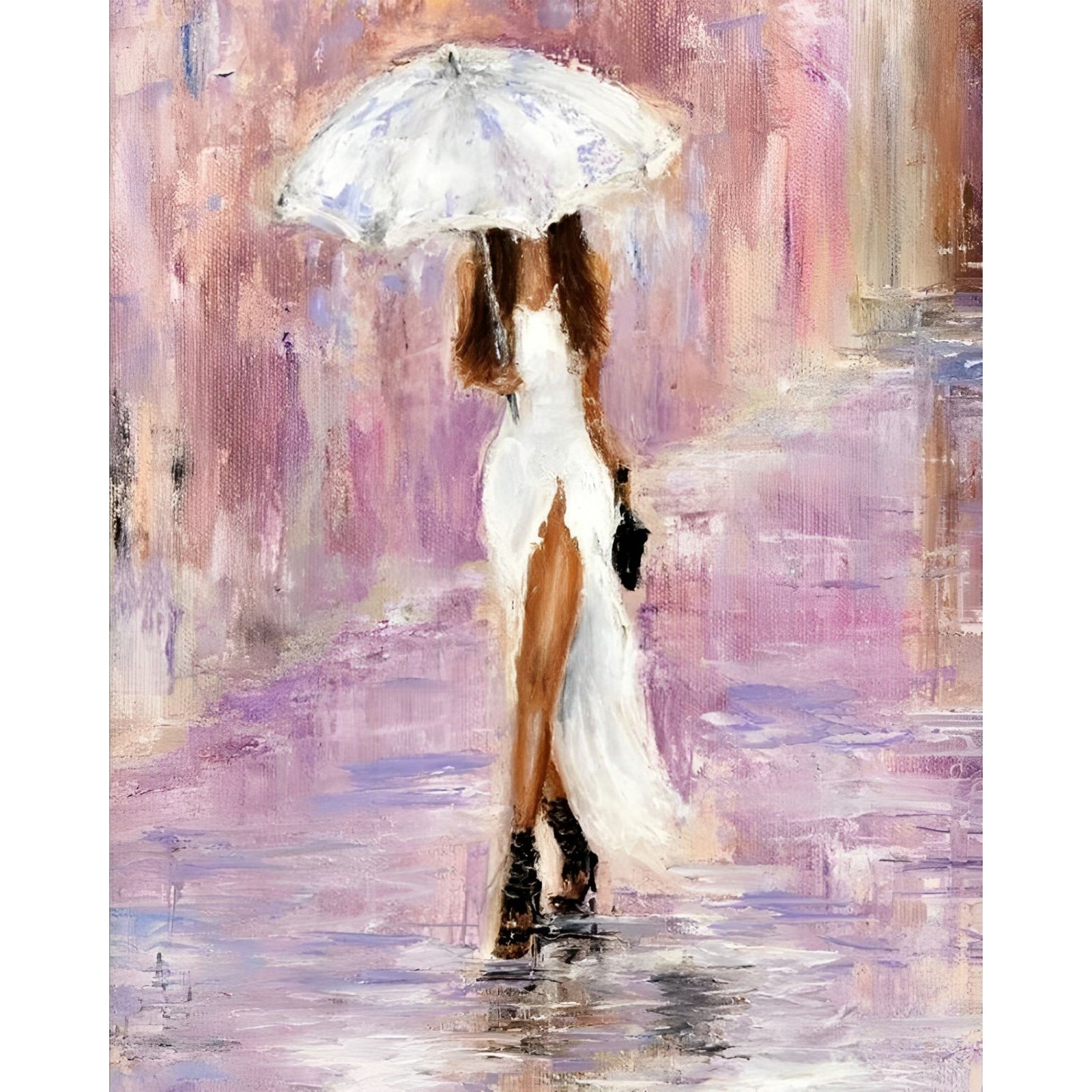 The Bridesmaid Under the Rain | Diamond Painting Design - Full Drill Diamond Art with 5d Square or Round Diamonds - AB Drills Available