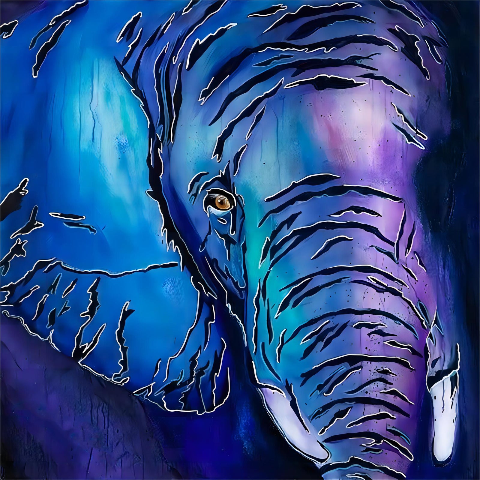 Purple Elephant | Diamond Painting Design - Full Drill Diamond Art with 5d Square or Round Diamonds - AB Drills Available