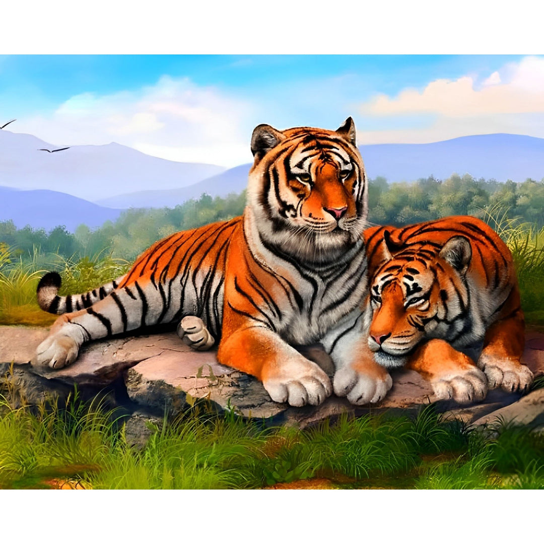 Two Tigers Relaxing | Diamond Painting