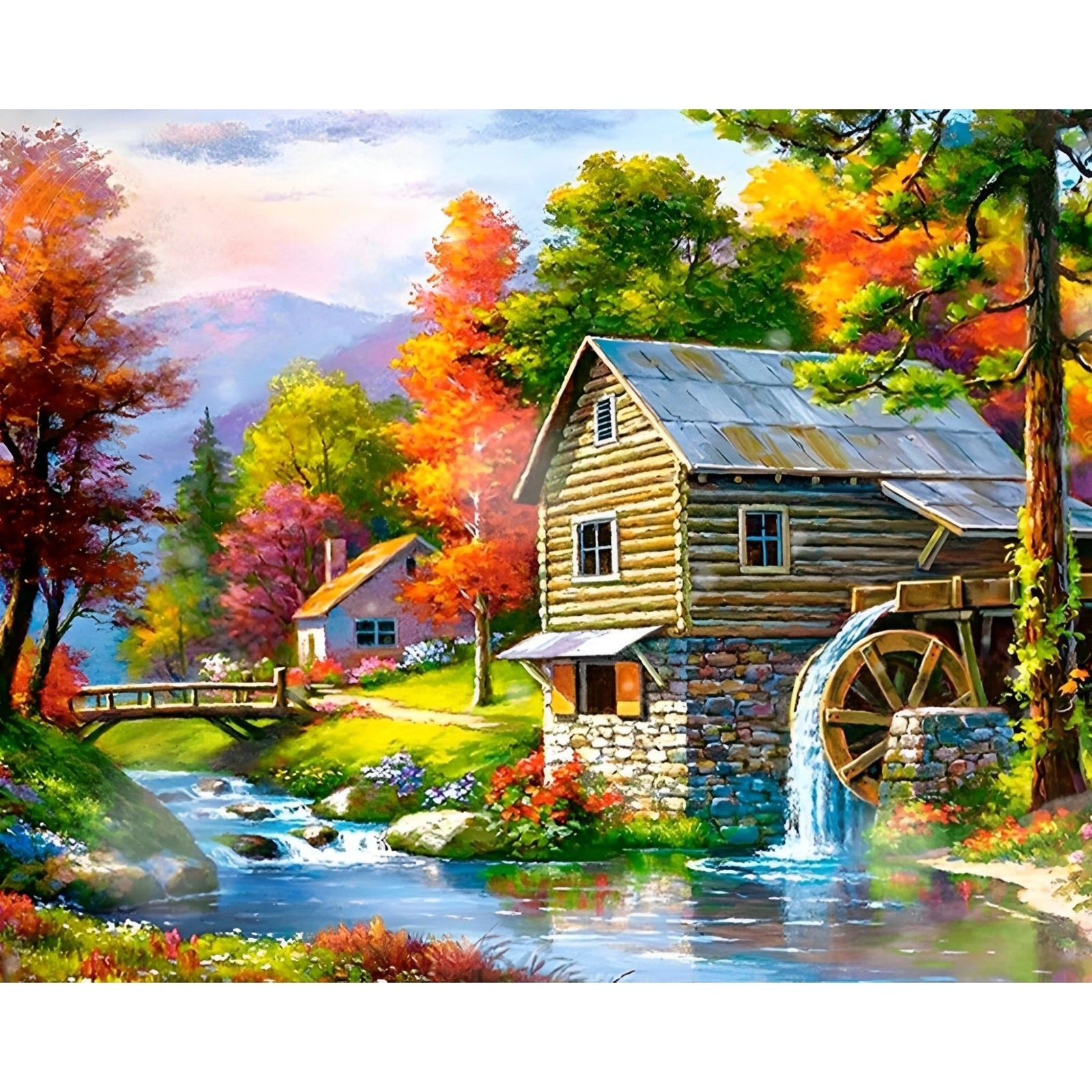 Autumn Cottage | Diamond Painting Design - Full Drill Diamond Art with 5d Square or Round Diamonds - AB Drills Available