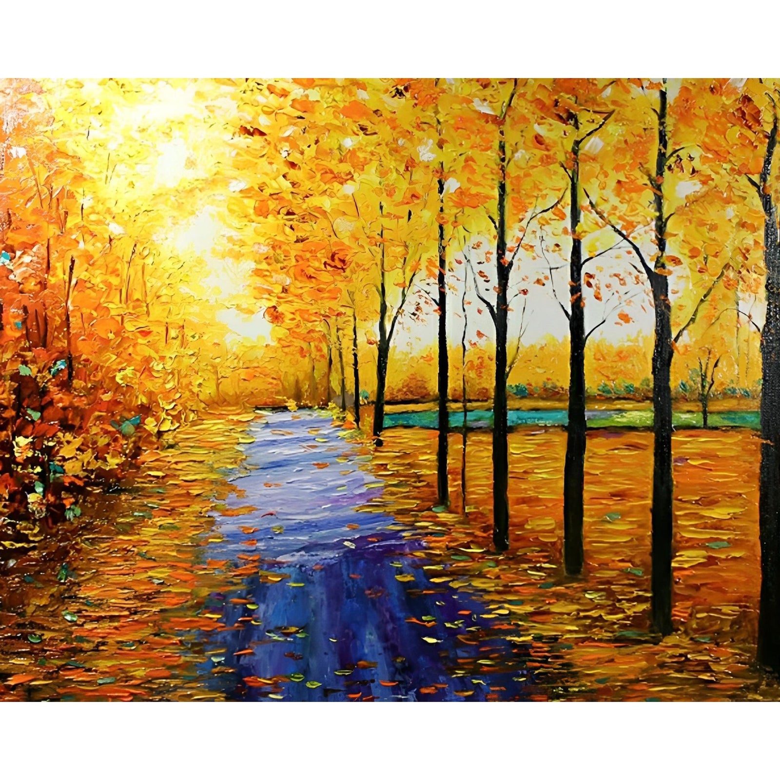 Autumn Walk | Diamond Painting Design - Full Drill Diamond Art with 5d Square or Round Diamonds - AB Drills Available