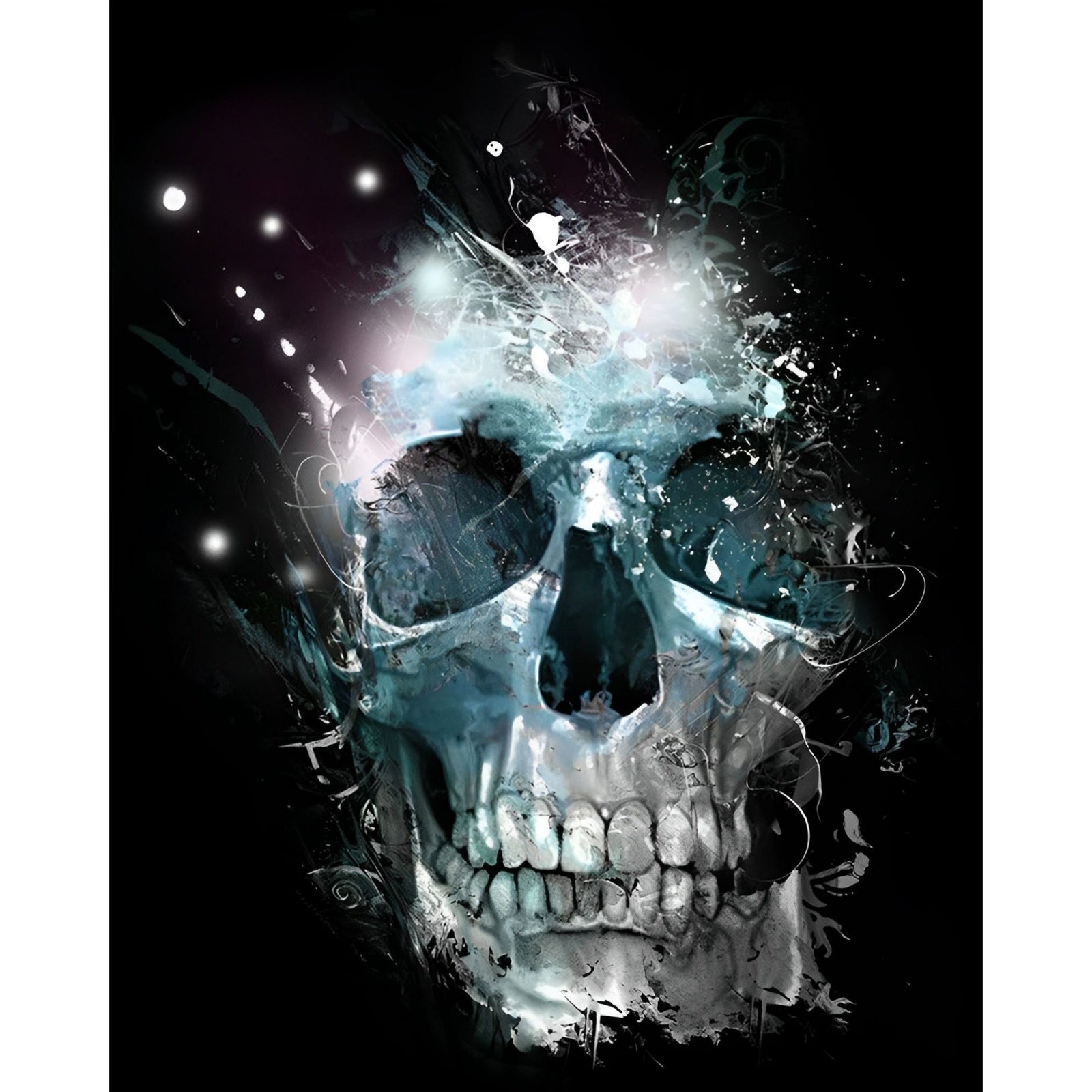 Shimmering Skull | Diamond Painting Design - Full Drill Diamond Art with 5d Square or Round Diamonds - AB Drills Available