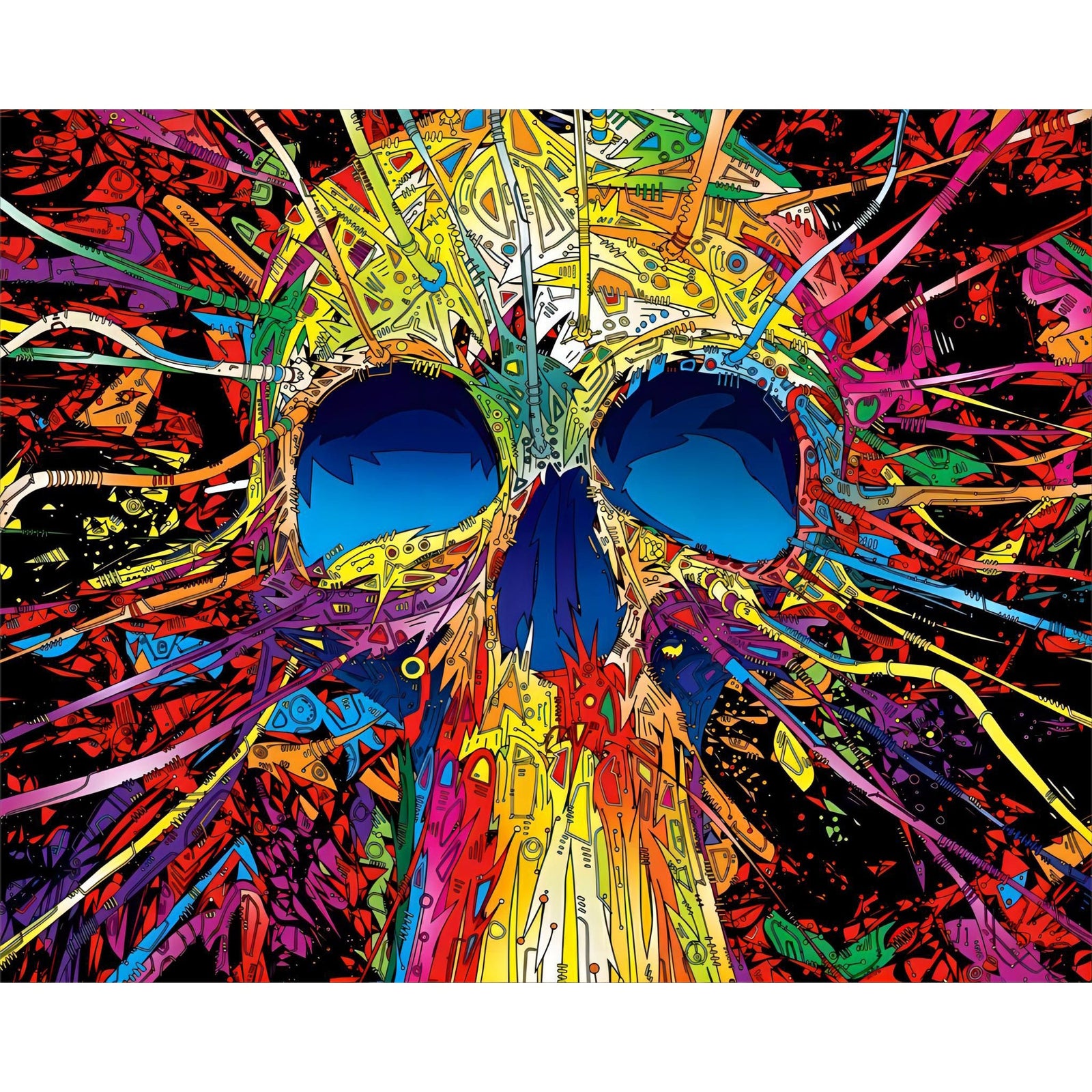 Colorful Skull | Diamond Painting Design - Full Drill Diamond Art with 5d Square or Round Diamonds - AB Drills Available