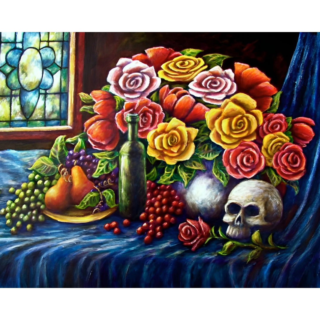 Roses and Skull | Diamond Painting