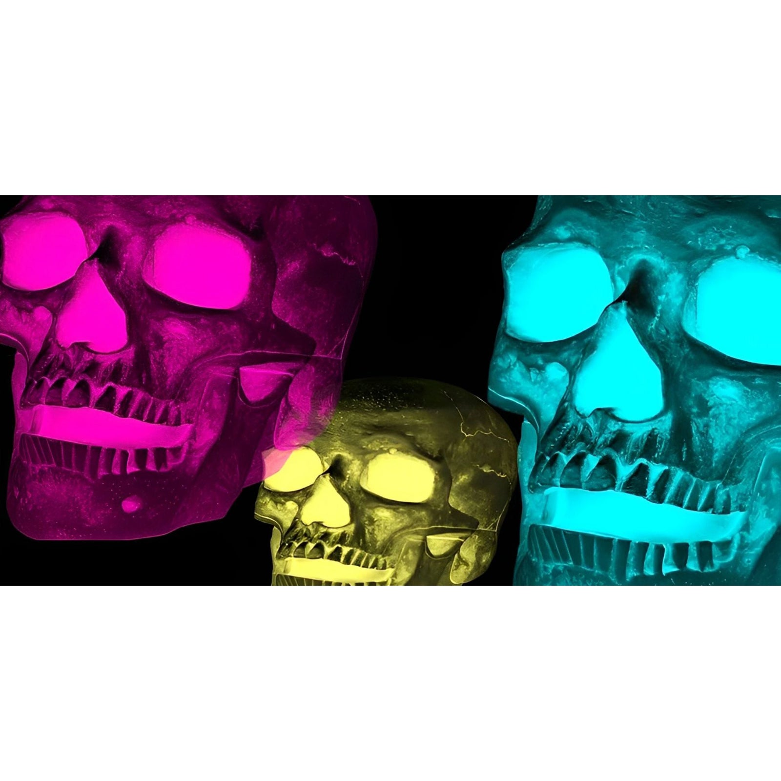 Tri Chrome Skulls | Diamond Painting Design - Full Drill Diamond Art with 5d Square or Round Diamonds - AB Drills Available