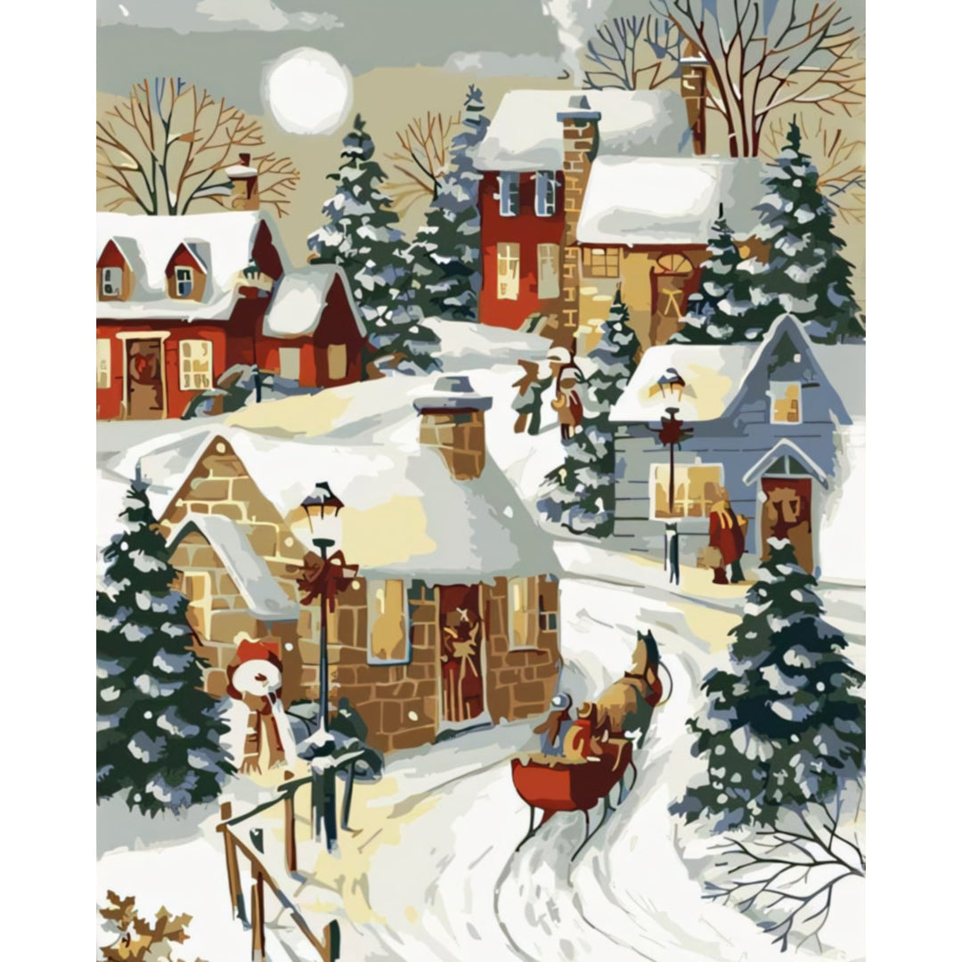 Village Sleigh Ride Christmas | Diamond Painting