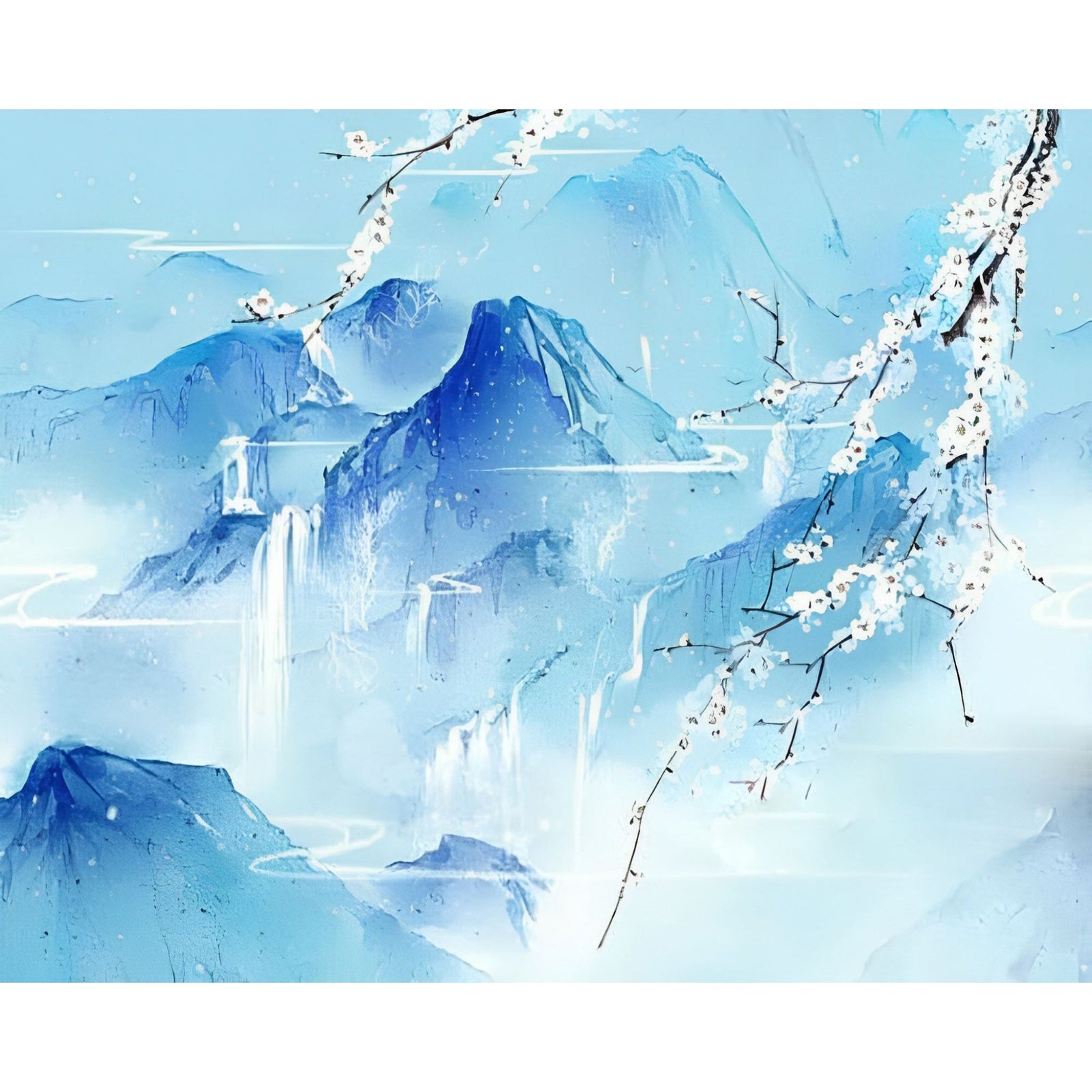 Snow Covered Mountain | Diamond Painting Design - Full Drill Diamond Art with 5d Square or Round Diamonds - AB Drills Available