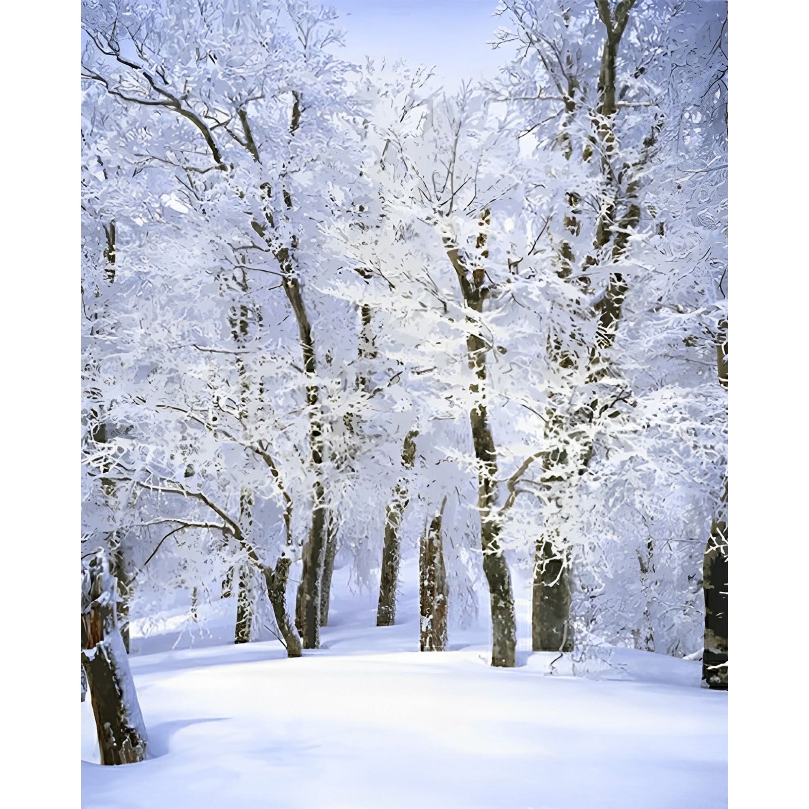 Trees Covered with Snow | Diamond Painting Design - Full Drill Diamond Art with 5d Square or Round Diamonds - AB Drills Available