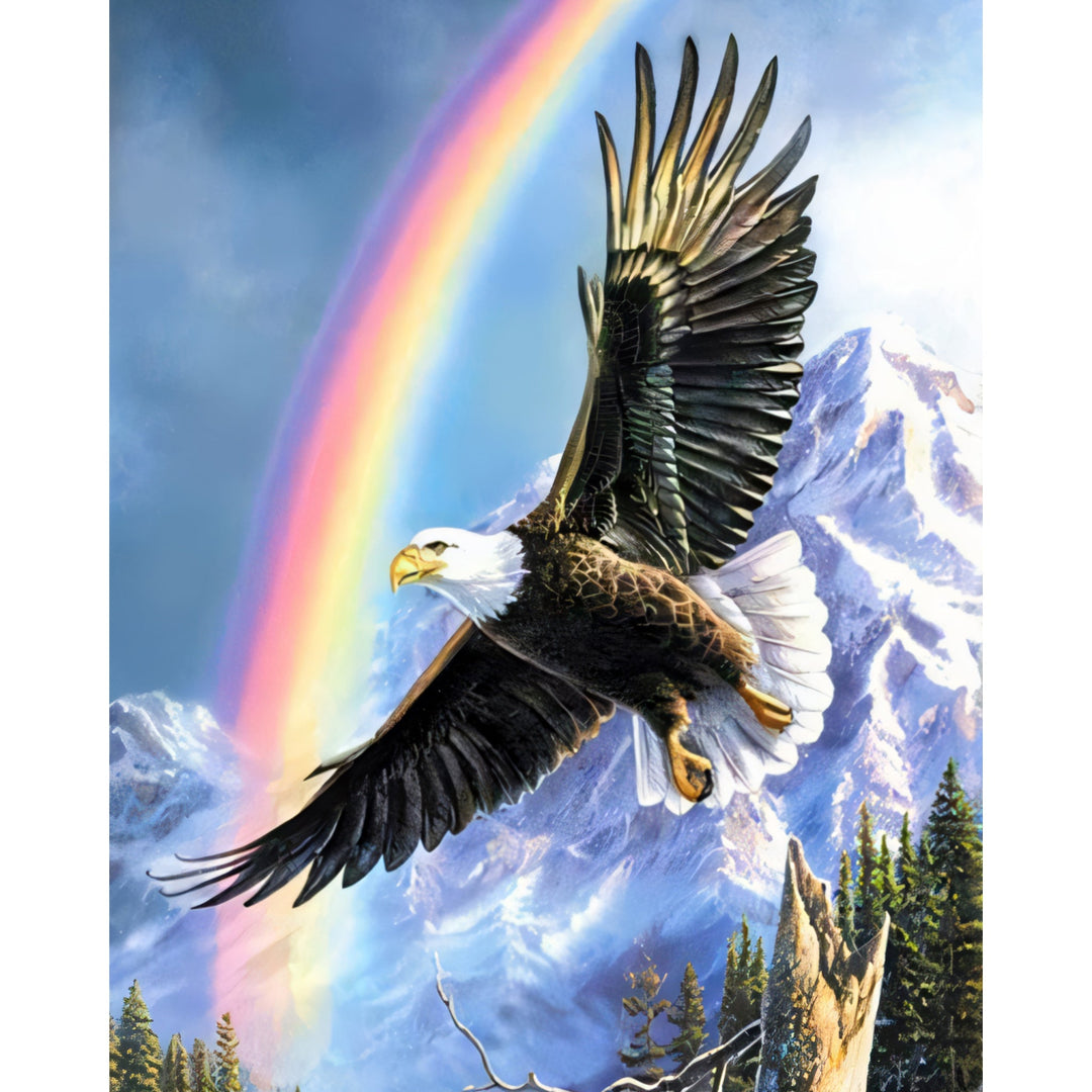 Flying Eagle Under Rainbow | Diamond Painting