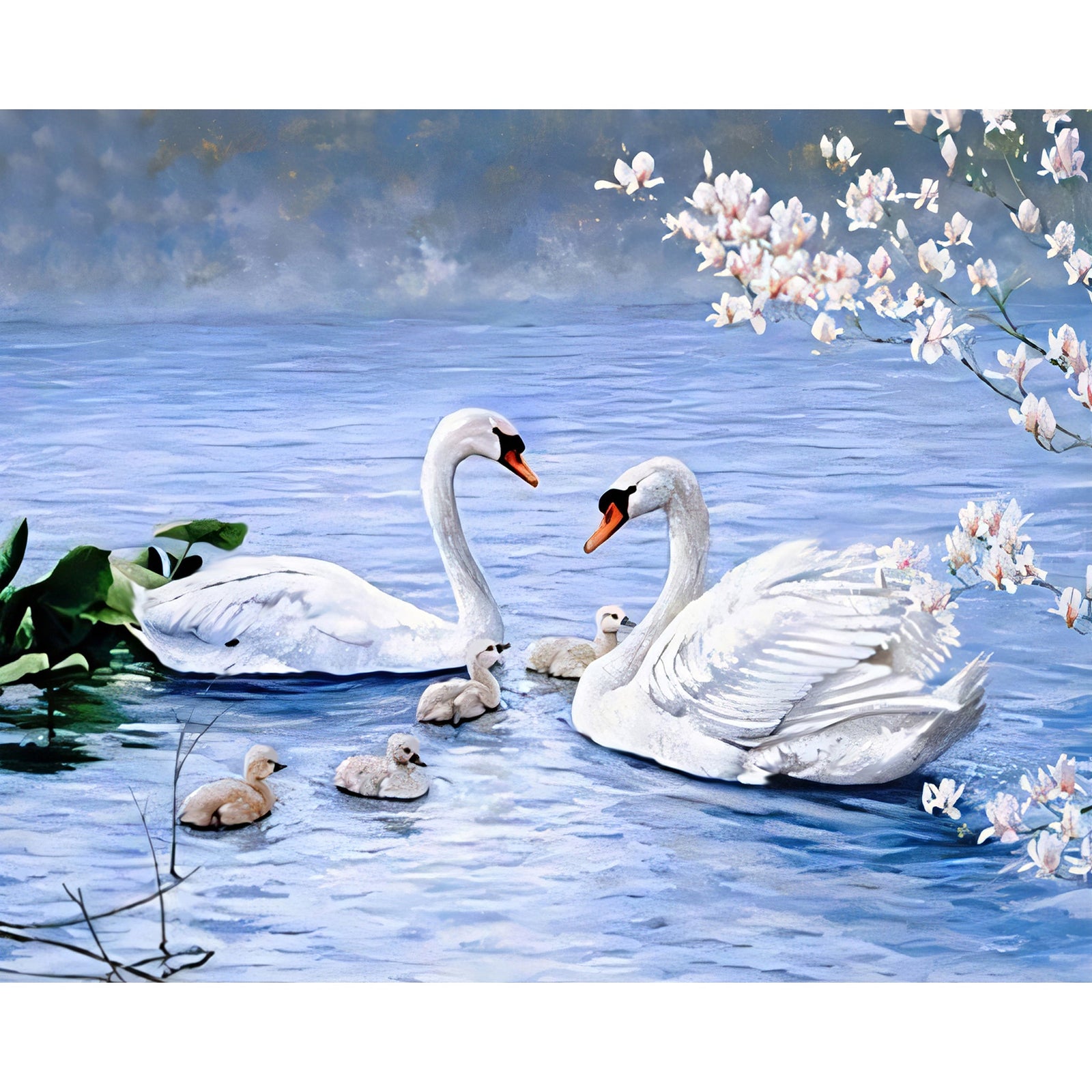 Swans | Diamond Painting Design - Full Drill Diamond Art with 5d Square or Round Diamonds - AB Drills Available