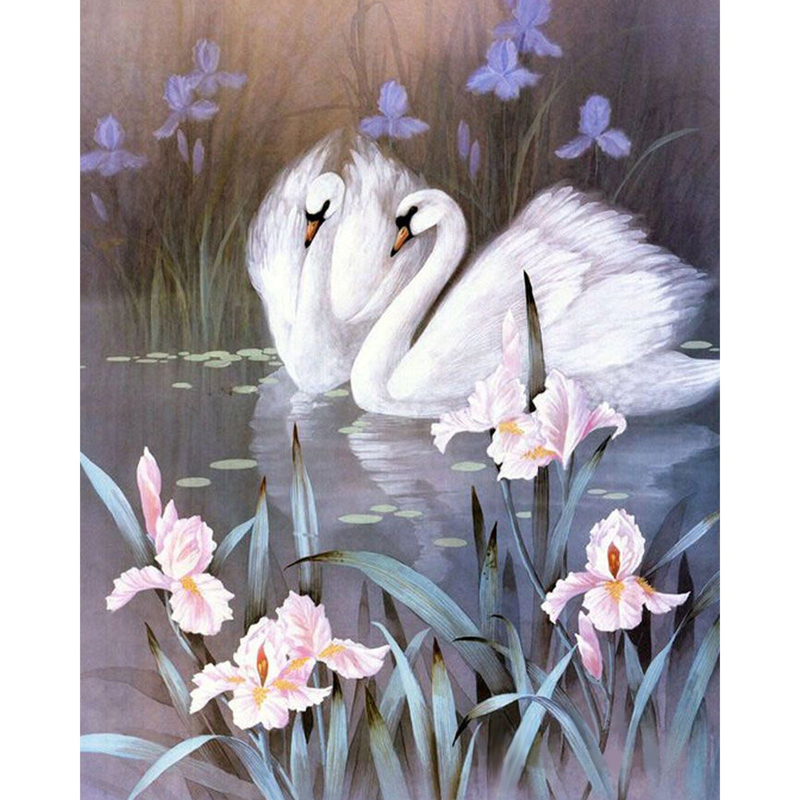 Swans Twilight Ballet | Diamond Painting Design - Full Drill Diamond Art with 5d Square or Round Diamonds - AB Drills Available