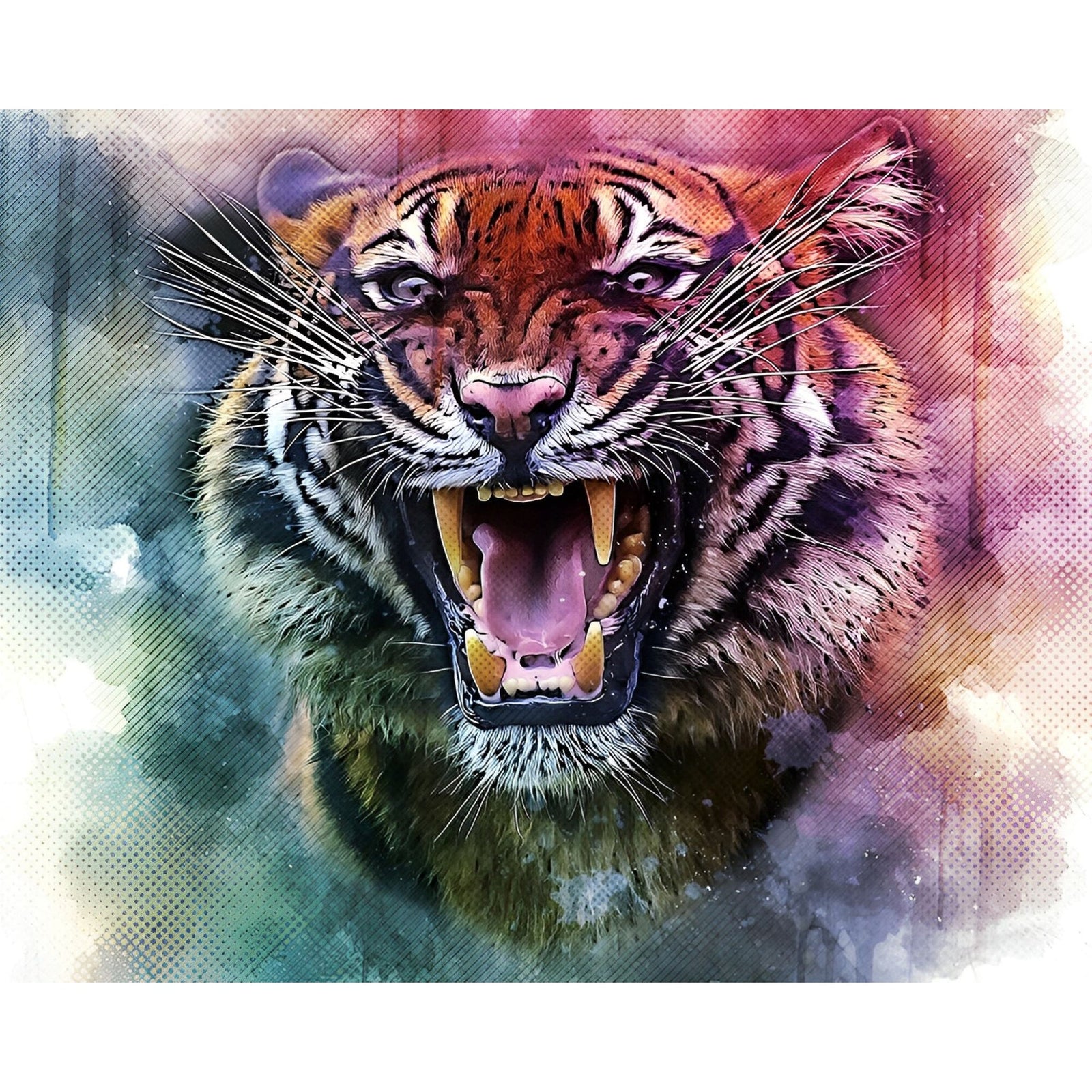 Roaring Tiger | Diamond Painting Design - Full Drill Diamond Art with 5d Square or Round Diamonds - AB Drills Available