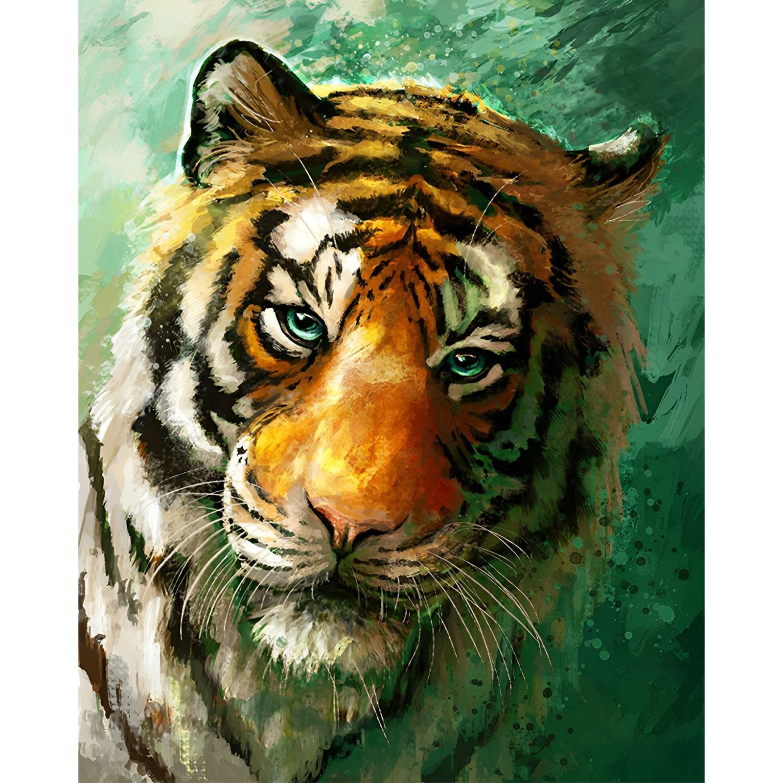 Tiger Vividness | Diamond Painting Design - Full Drill Diamond Art with 5d Square or Round Diamonds - AB Drills Available