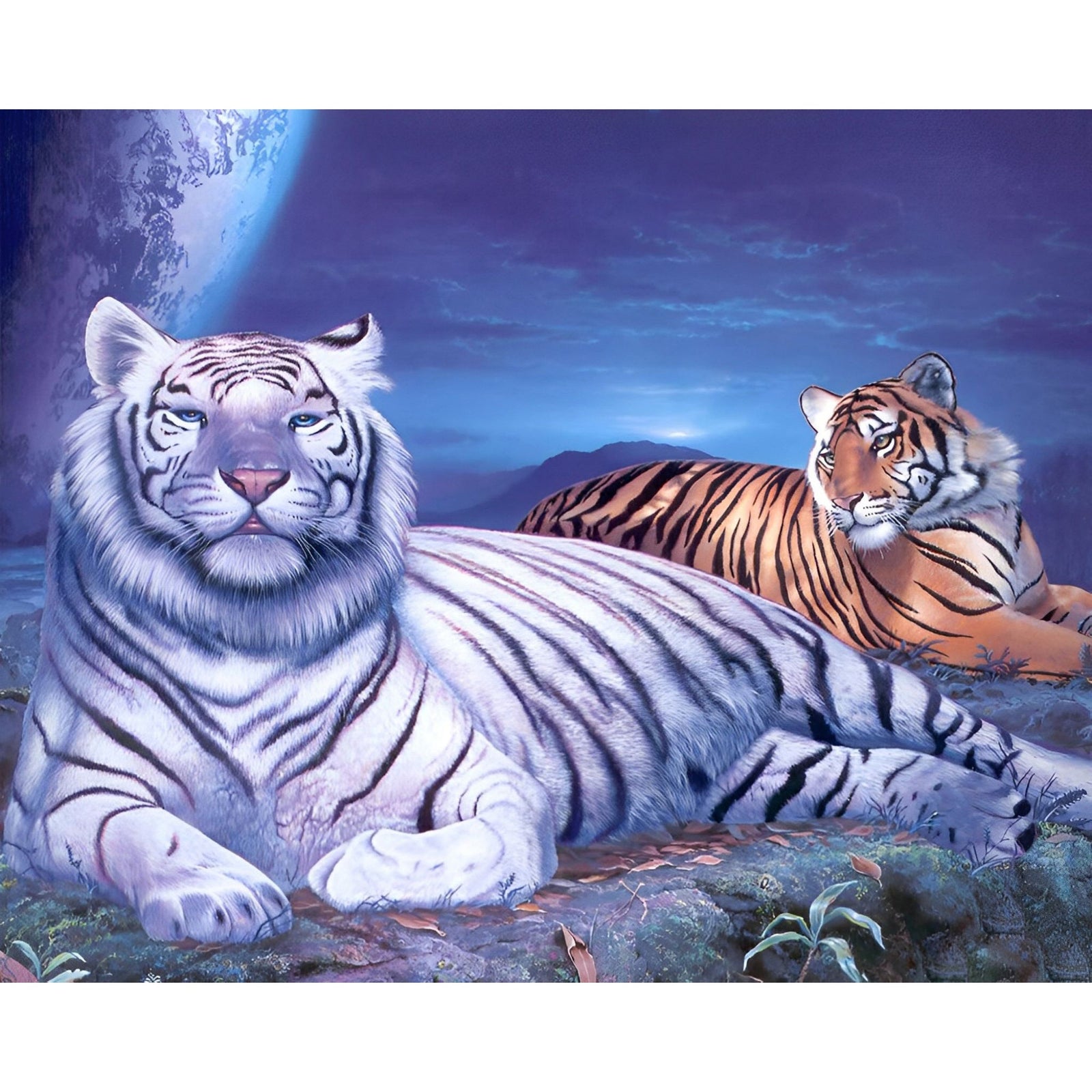 Tiger Duo | Diamond Painting Design - Full Drill Diamond Art with 5d Square or Round Diamonds - AB Drills Available