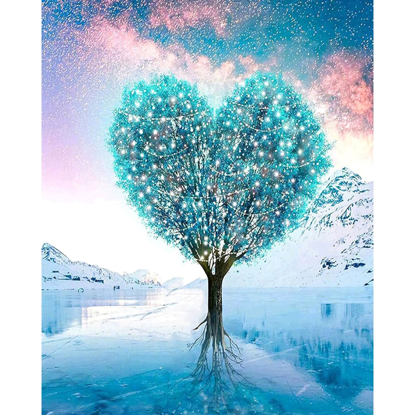 Blue Love Tree | Diamond Painting Design - Full Drill Diamond Art with 5d Square or Round Diamonds - AB Drills Available