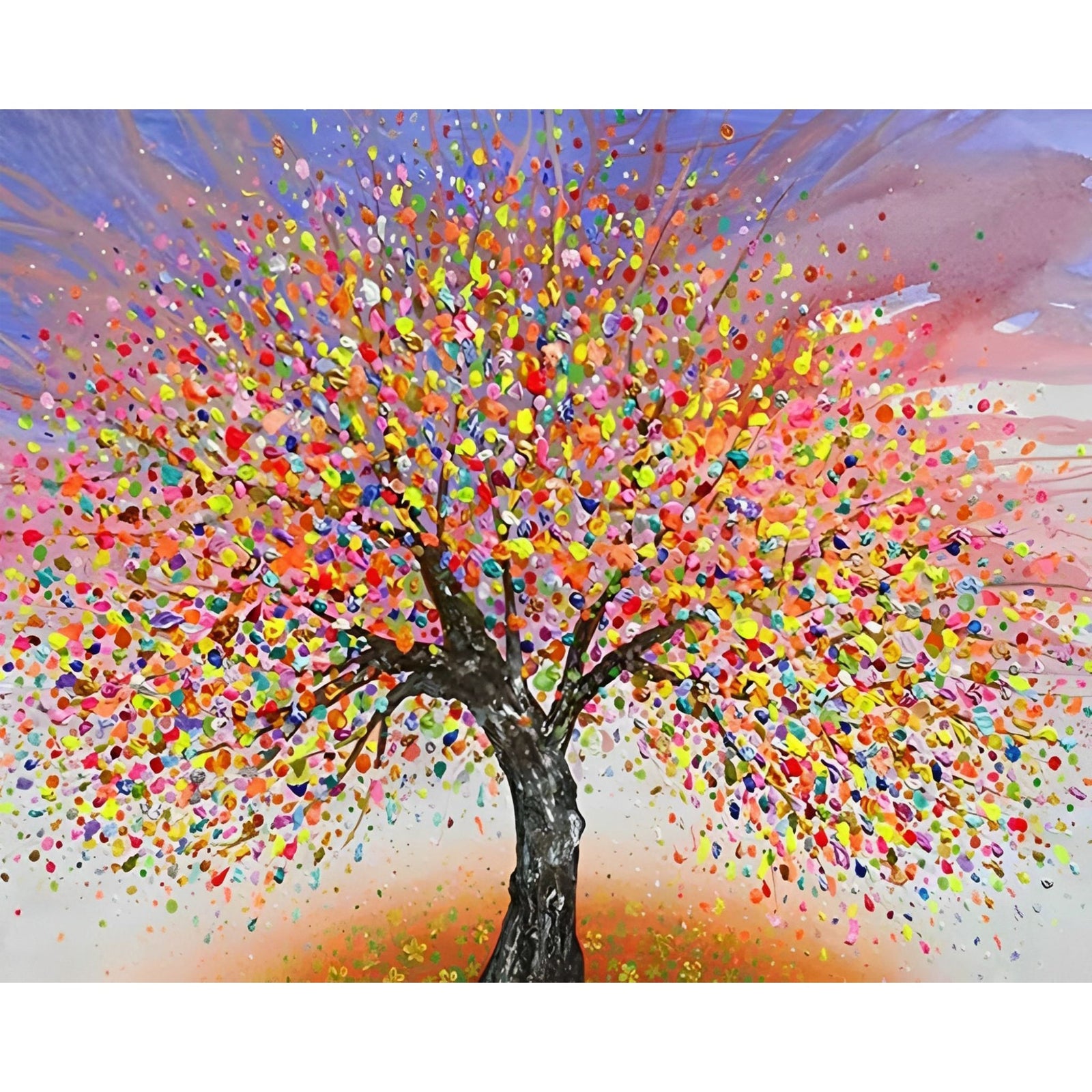 Colorful Tree Abstract | Diamond Painting Design - Full Drill Diamond Art with 5d Square or Round Diamonds - AB Drills Available