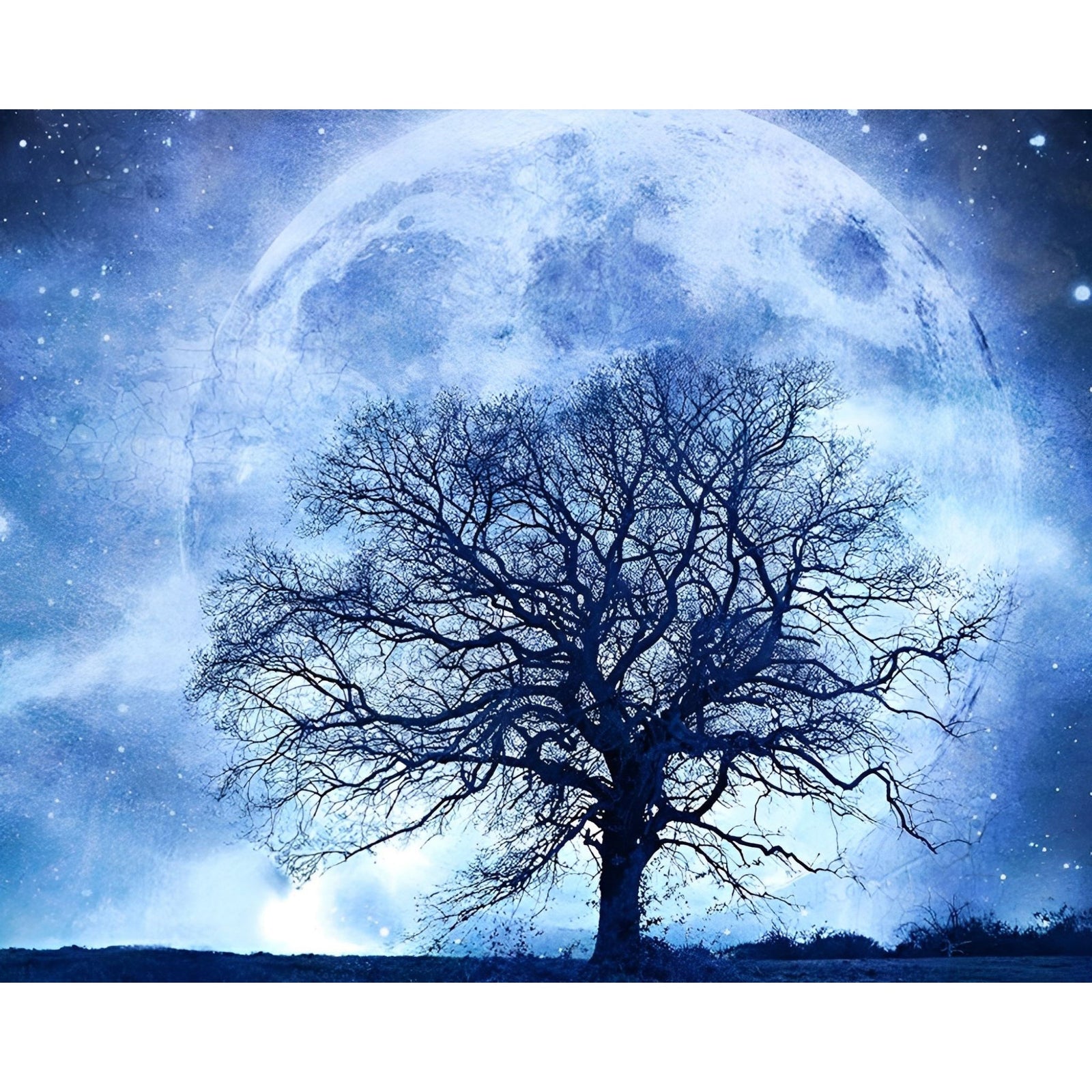 Tree Moon | Diamond Painting Design - Full Drill Diamond Art with 5d Square or Round Diamonds - AB Drills Available