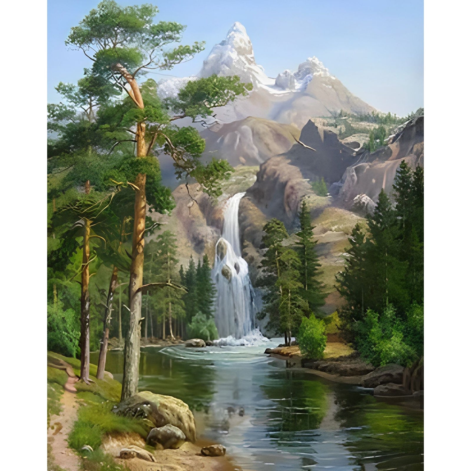 Soothing Waterfalls | Diamond Painting Design - Full Drill Diamond Art with 5d Square or Round Diamonds - AB Drills Available