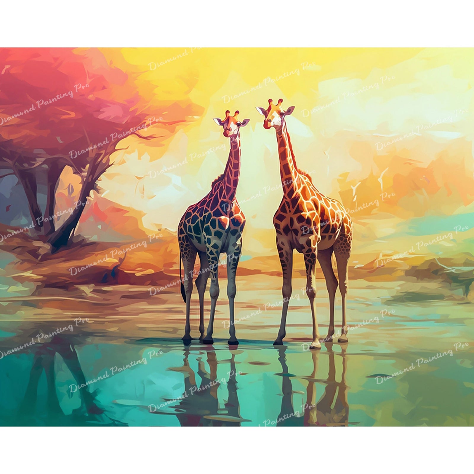 Graceful Giraffes | Diamond Painting Design - Full Drill Diamond Art with 5d Square or Round Diamonds - AB Drills Available