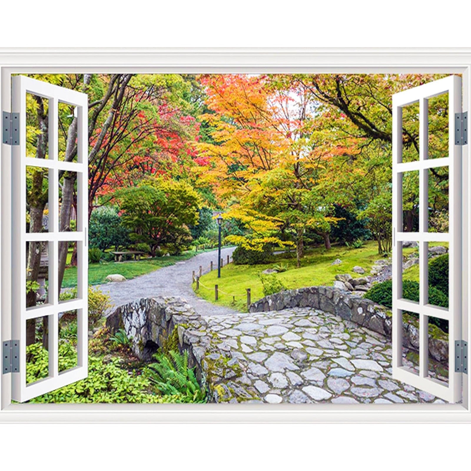 Window View of Park | Diamond Painting Design - Full Drill Diamond Art with 5d Square or Round Diamonds - AB Drills Available