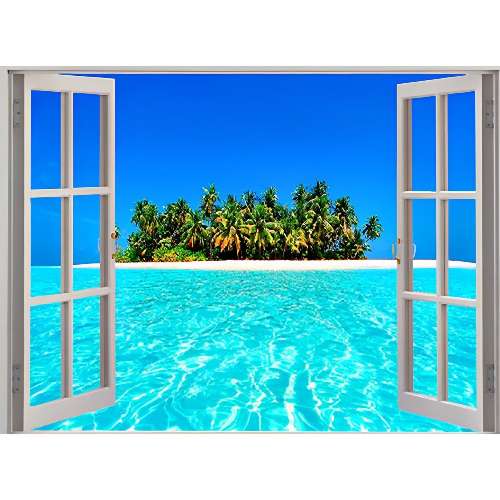 Island Window View | Diamond Painting Design - Full Drill Diamond Art with 5d Square or Round Diamonds - AB Drills Available