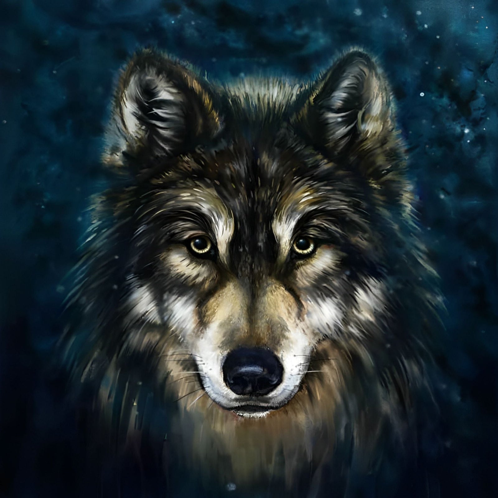 Grey Wolf Close Up | Diamond Painting Design - Full Drill Diamond Art with 5d Square or Round Diamonds - AB Drills Available