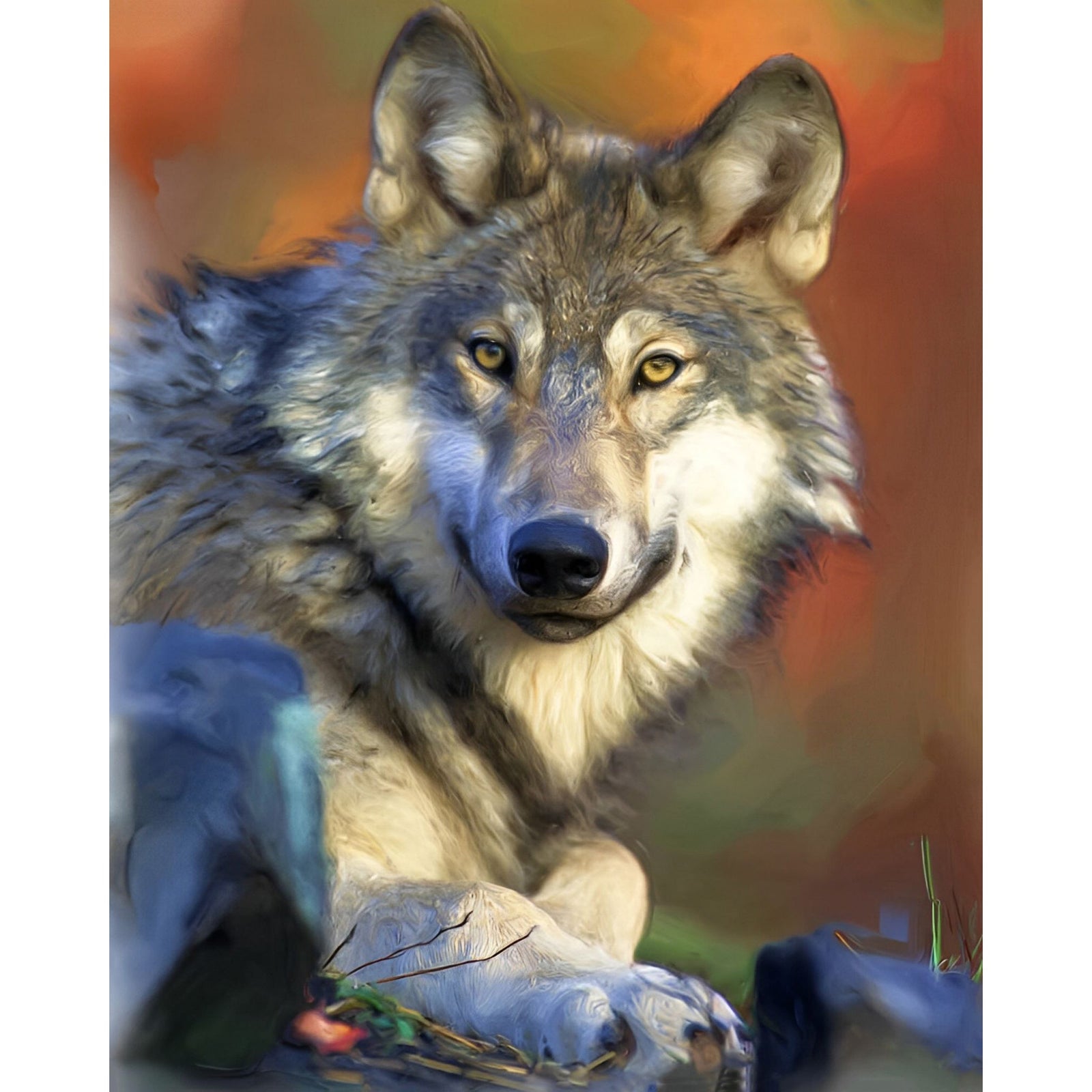 Wolf Close-up| Diamond Painting Design - Full Drill Diamond Art with 5d Square or Round Diamonds - AB Drills Available