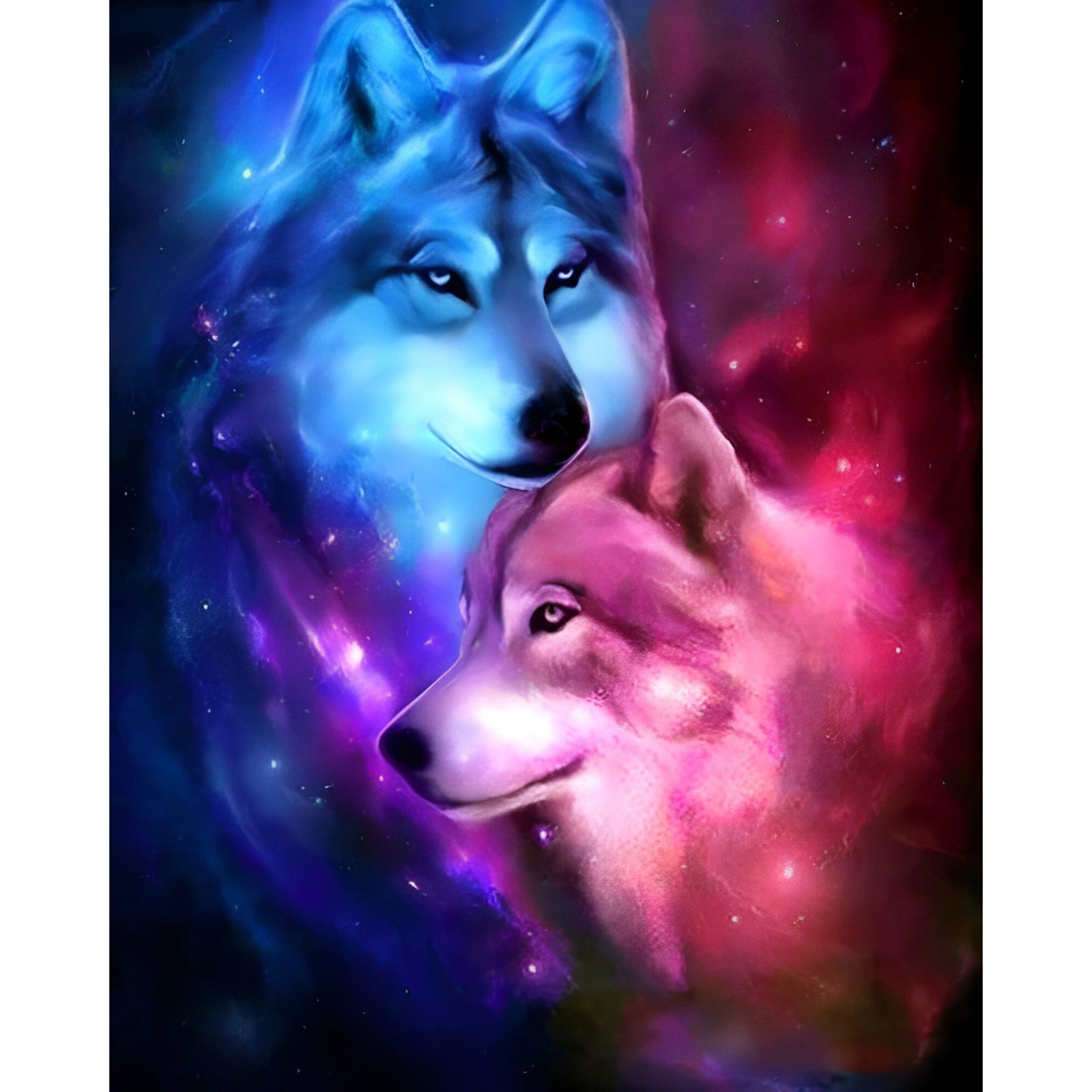 Wolf Love | Diamond Painting Design - Full Drill Diamond Art with 5d Square or Round Diamonds - AB Drills Available