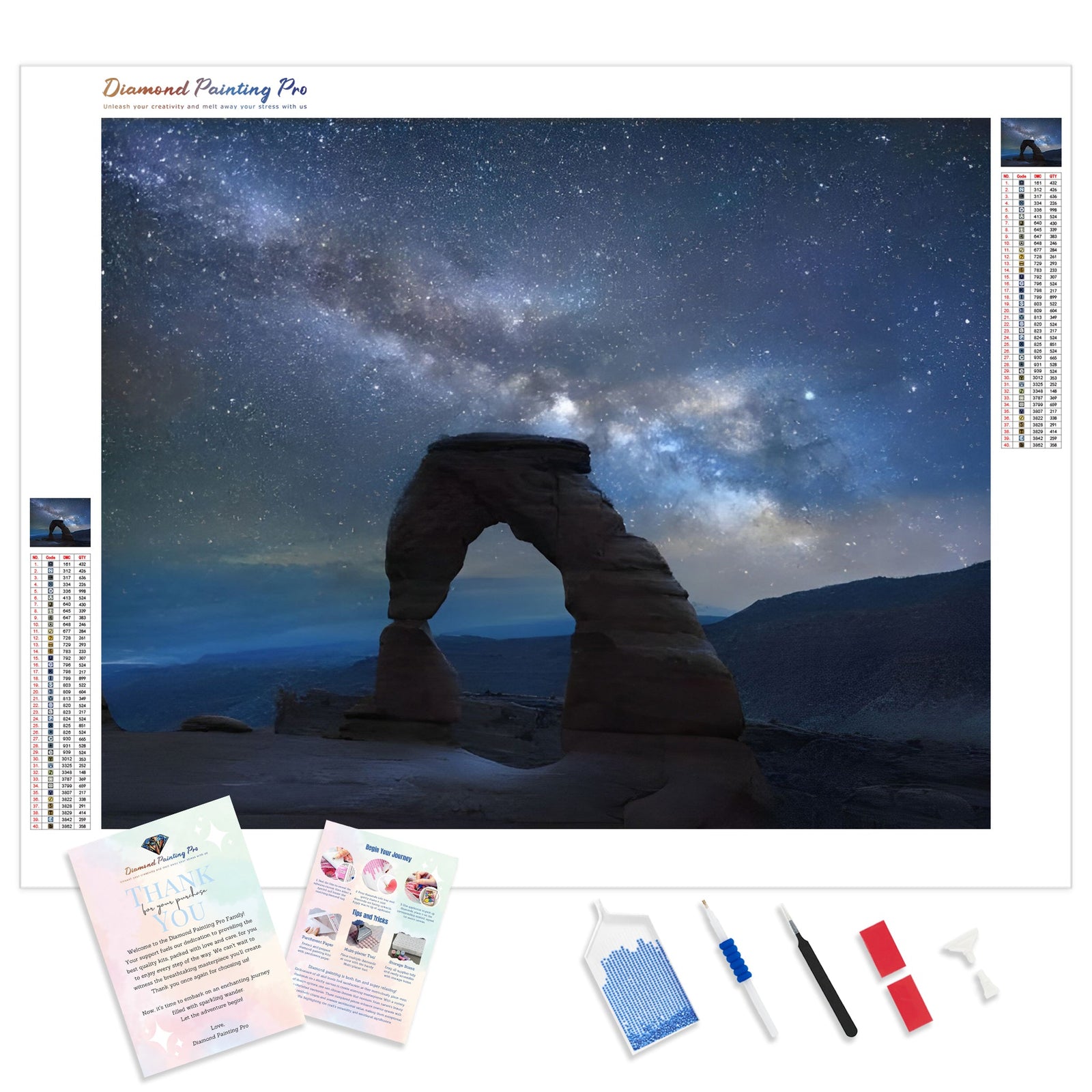 Arch Under the Milky Way | Diamond Painting Kit - Full Drill - Square or Round Diamonds with AB Drills Option