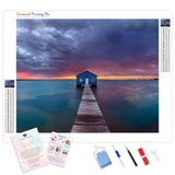 Boat Shed | Diamond Painting Kit - Full Drill - Square or Round Diamonds with AB Drills Option