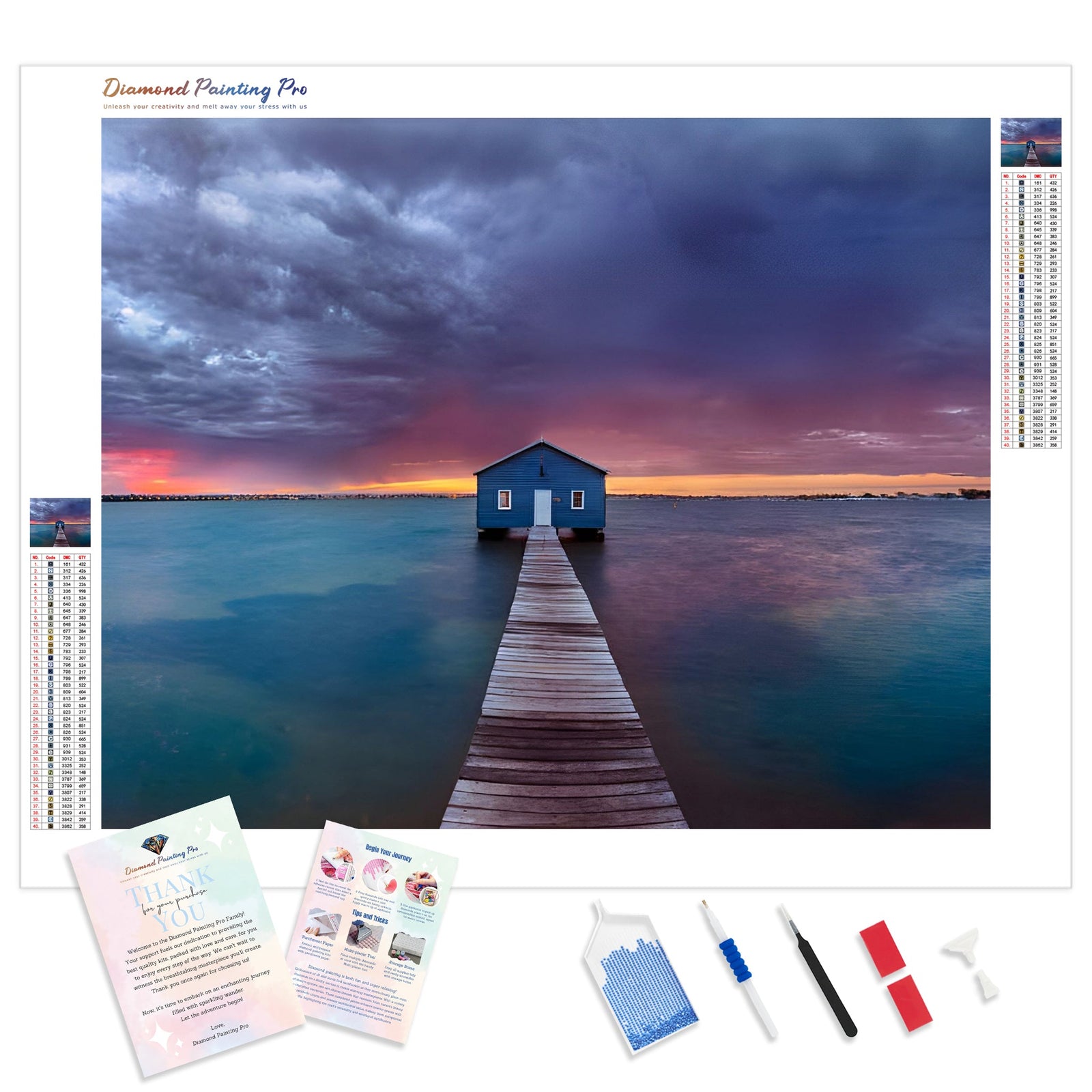 Boat Shed | Diamond Painting Kit - Full Drill - Square or Round Diamonds with AB Drills Option