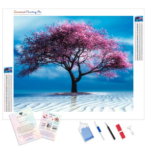 Lone Pink Tree | Diamond Painting