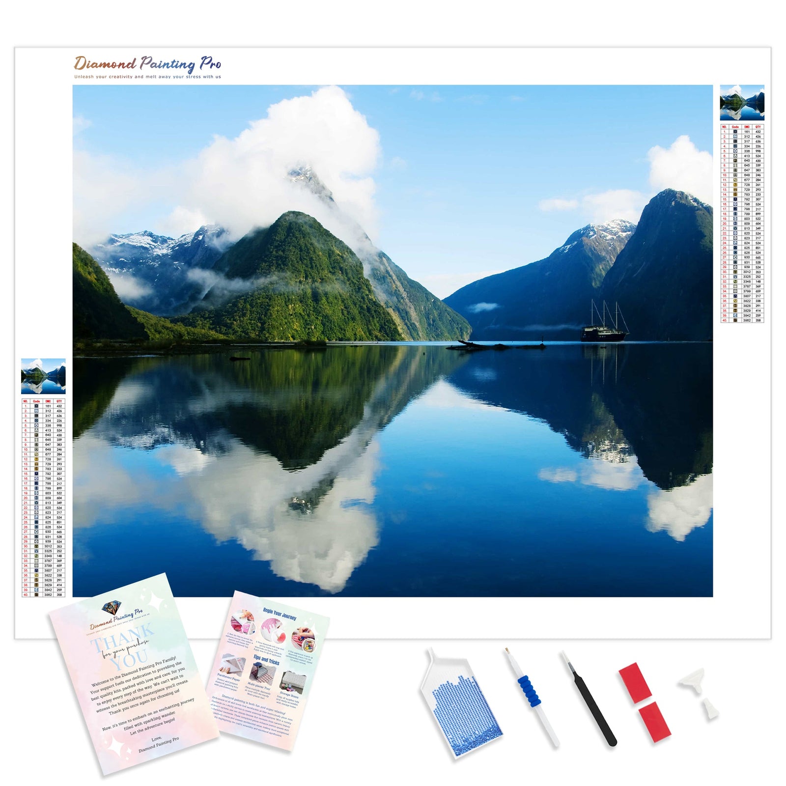 Milford Sound | Diamond Painting Kit - Full Drill - Square or Round Diamonds with AB Drills Option