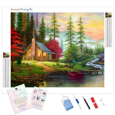 The House by the River | Diamond Painting Kit - Full Drill - Square or Round Diamonds with AB Drills Option