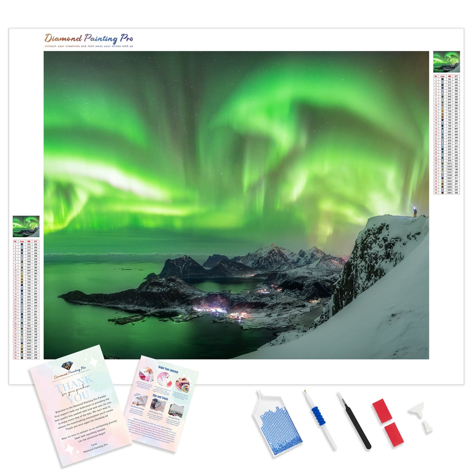 Northen Lights | Diamond Painting Kit - Full Drill - Square or Round Diamonds with AB Drills Option