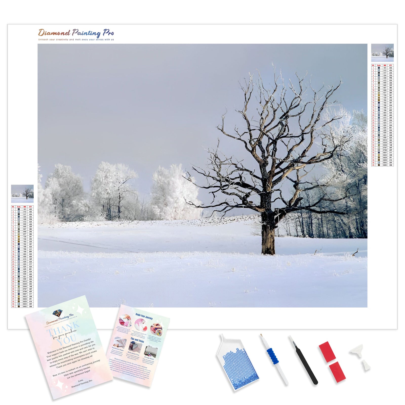 Winter Contrasts | Diamond Painting Kit - Full Drill - Square or Round Diamonds with AB Drills Option