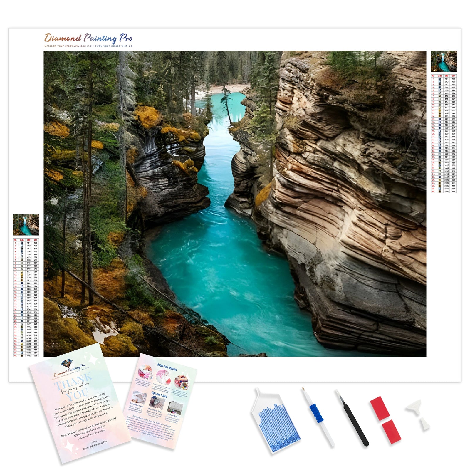 Athabasca Falls | Diamond Painting Kit - Full Drill - Square or Round Diamonds with AB Drills Option