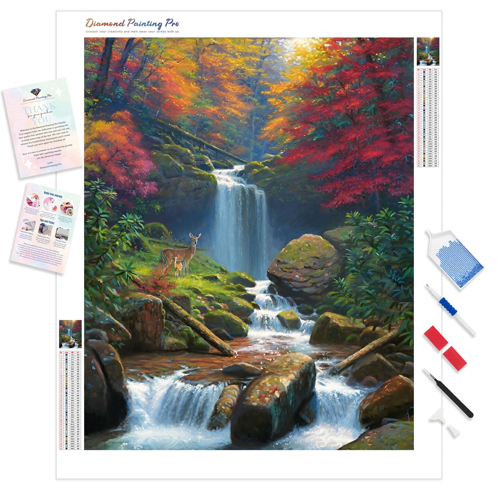 Beautiful Waterfall | Diamond Painting Kit - Full Drill - Square or Round Diamonds with AB Drills Option